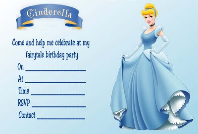 cinderella invitations birthday free printable