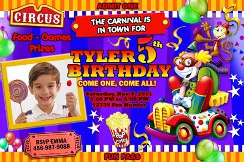 clown birthday invitations ideas personalized