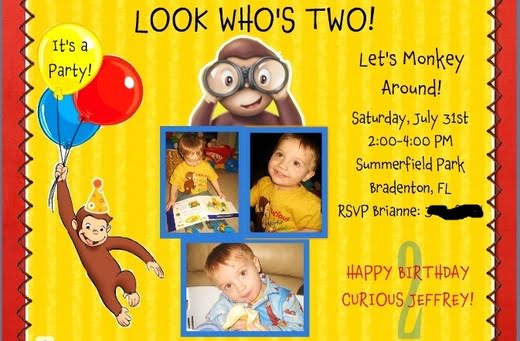 curious george birthday party invitations ideas