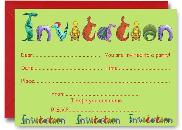 dinosaur birthday party invitations free printable
