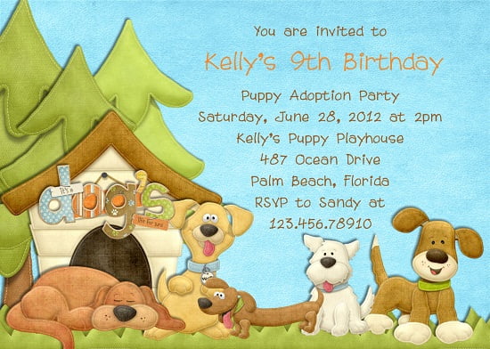 dog birthday invitations printable