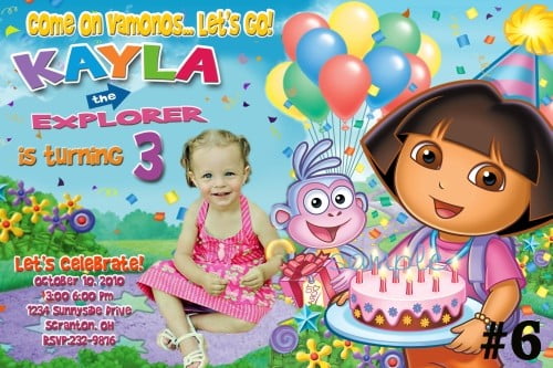 Dora The Explorer Birthday Invitations | FREE Printable Birthday ...