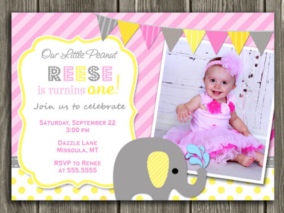 elephant birthday invitations wording
