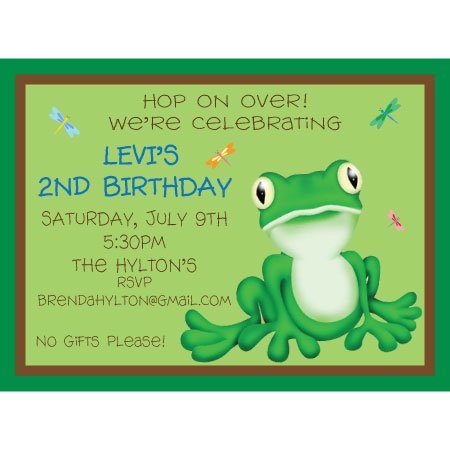 frog children  birthday invitations