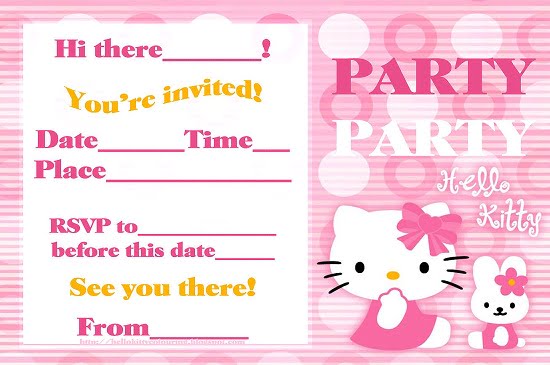 hello kitty birthday party invitations free printable