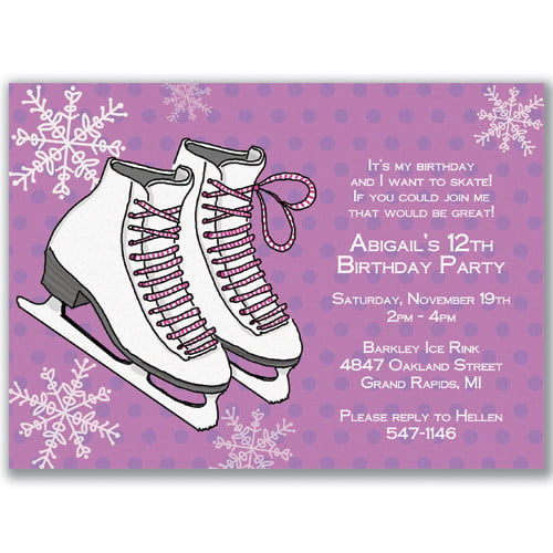 ice skating birthday invitations template