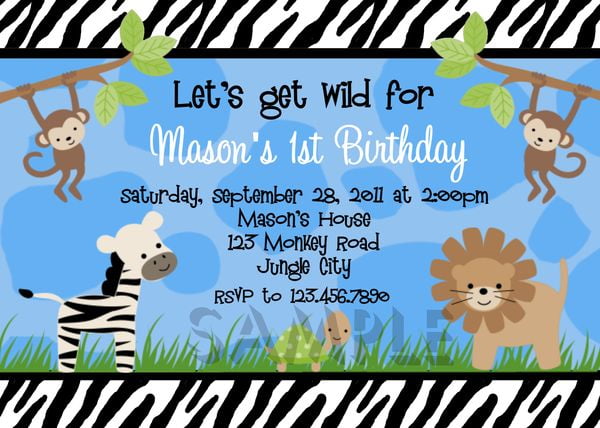 jungle birthday invitations printable