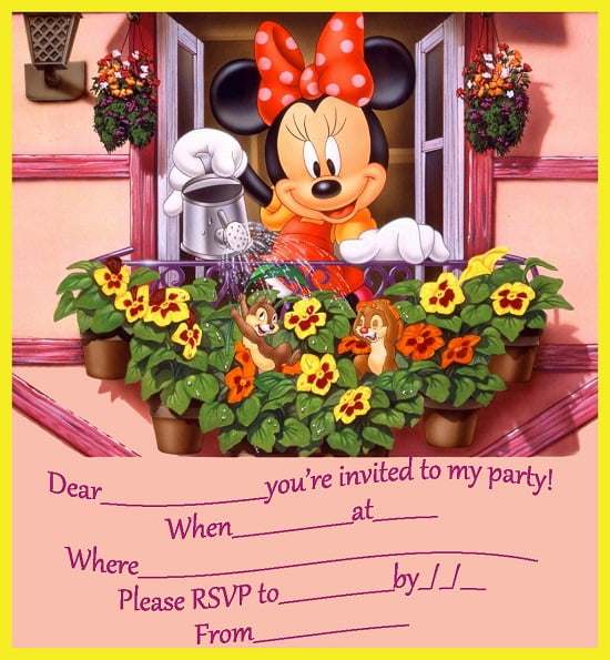 minnie mouse birthday party invitations free printable