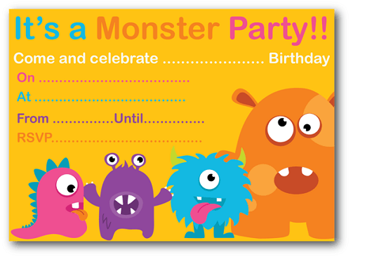 monster birthday party invitations free printable