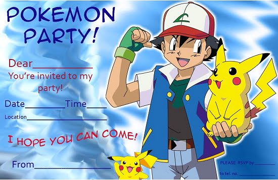 pokemon birthday invitations template