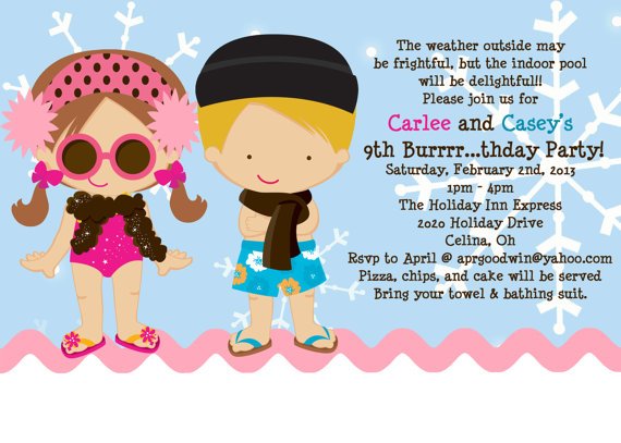 pool party birthday invitations wording