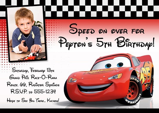 race car birthday invitations wording