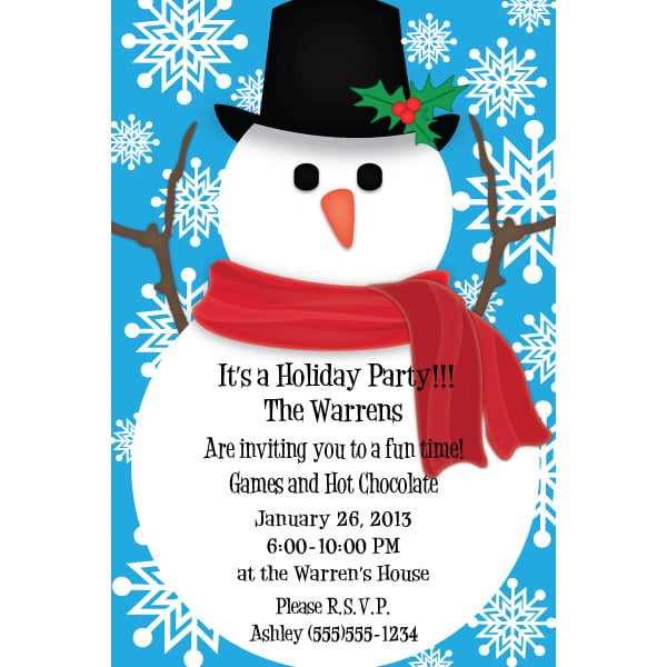 snowman birthday personalized invitations ideas