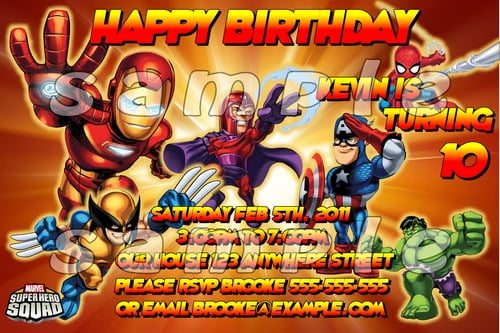 superhero 10th birthday party invitations