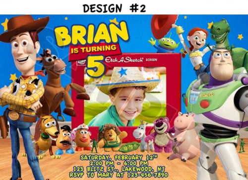 toy story birthday party invitations custom photo