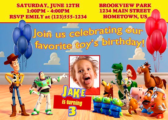 toy story birthday party invitations wording