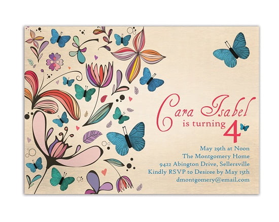 vintage flower birthday invitations