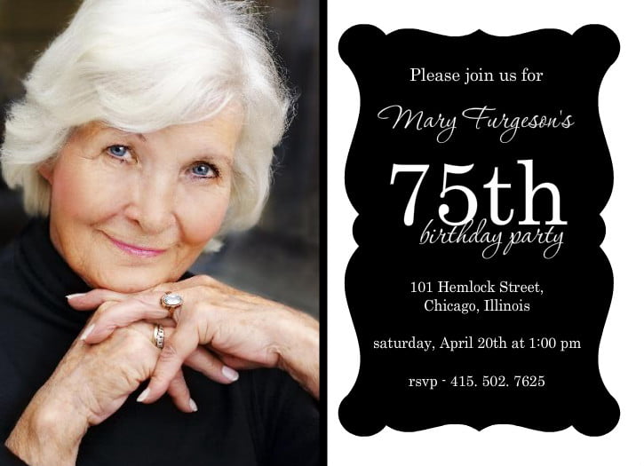 75th Birthday Invitations Ideas FREE Printable Birthday Invitation