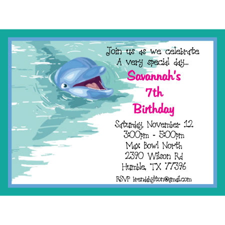 Dolphin Birthday Party Invitation Ideas for girl