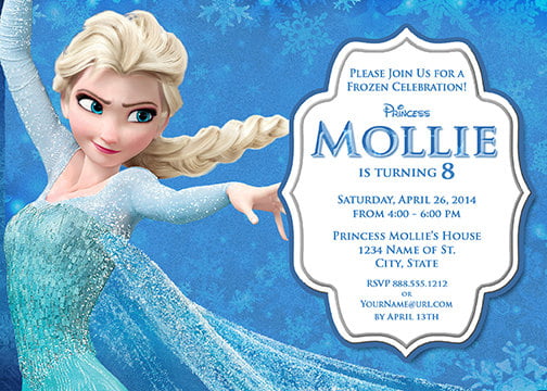 Elsa Frozen Birthday Party Invitation Ideas wording