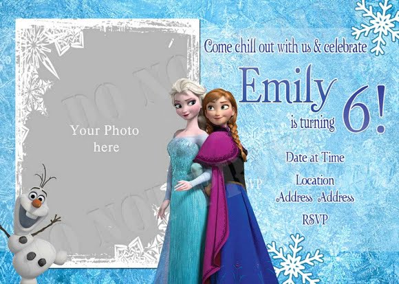 Elsa Frozen Birthday Party Invitation template