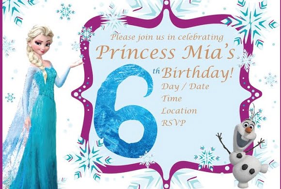 Elsa Frozen card Birthday Party Invitation Ideas