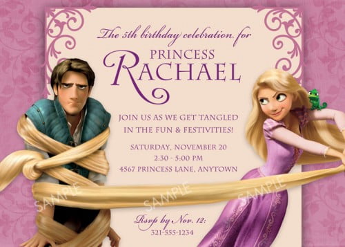 Rapunzel Birthday Party Invitation Ideas wording