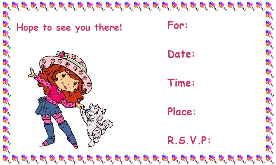 printable strawberry birthday invitations for girls