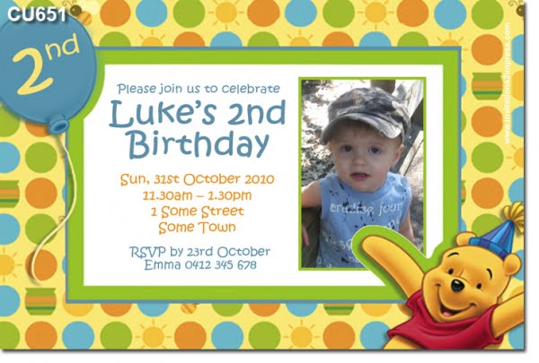 winnie the pooh birthday party invitation ideas for boys