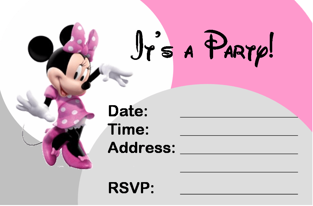 Beauty Printable Minnie Mouse Birthday Invitations