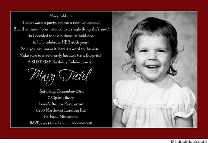 40th Birthday Invitation Kids image