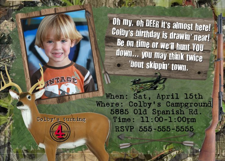 Hunting Birthday Invitations for Kids FREE Printable Birthday