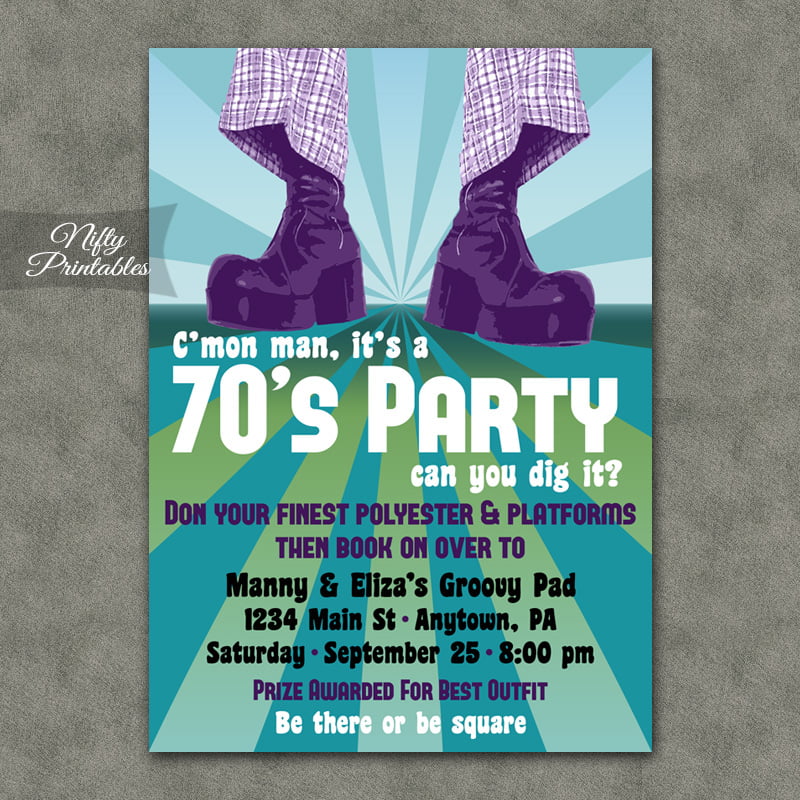 Oldies 70 Birthday Invitations