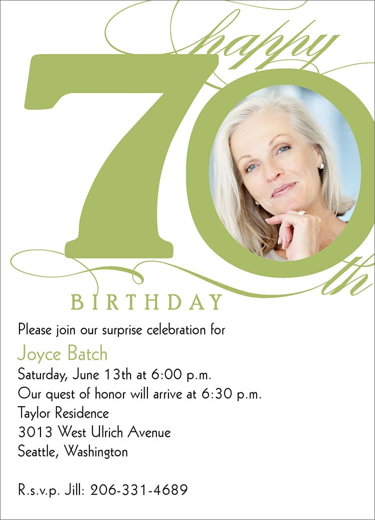 Cute 70 Birthday Invitations