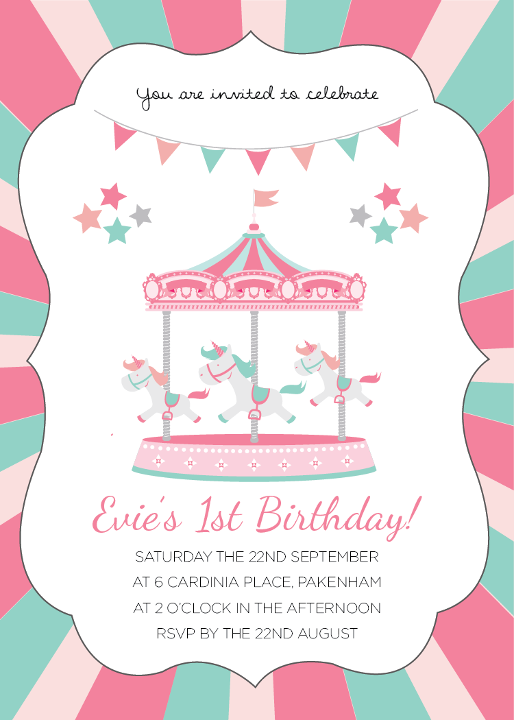Carousel Birthday Invitations Free Printable Birthday Invitation Templates Bagvania