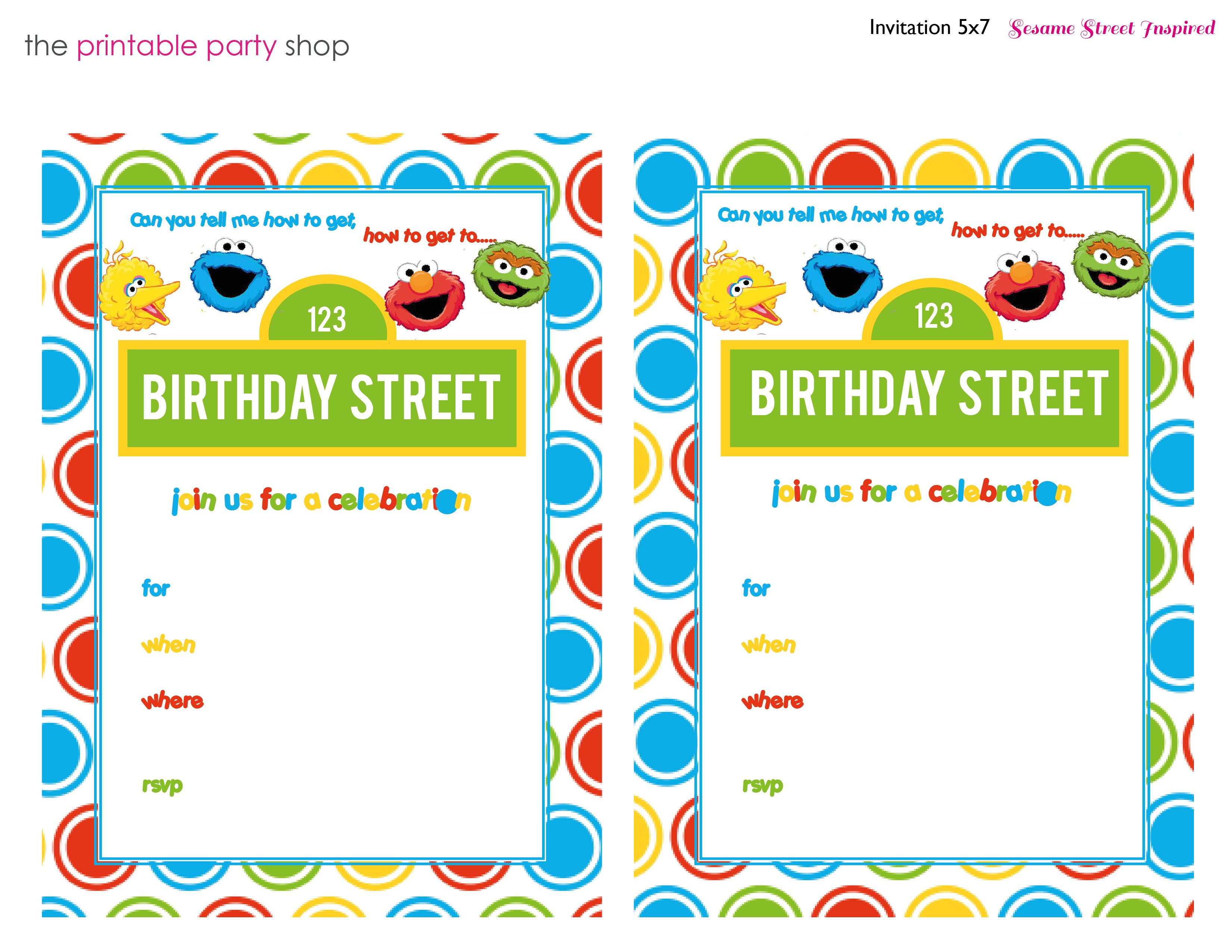 FREE Printable sesame street 21st birthday invitations Templates Throughout Sesame Street Label Templates