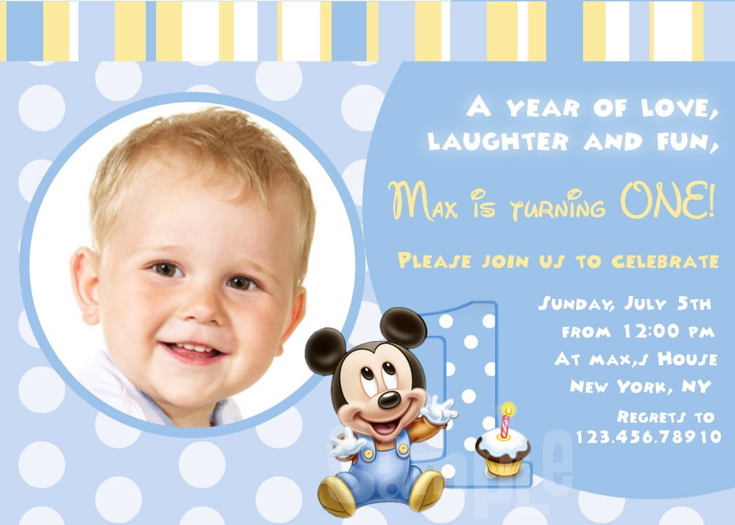 Mickey Mouse First Birthday Invitations