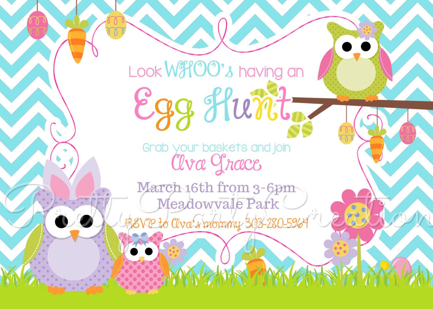 Colorful Easter Birthday Invitations Ideas