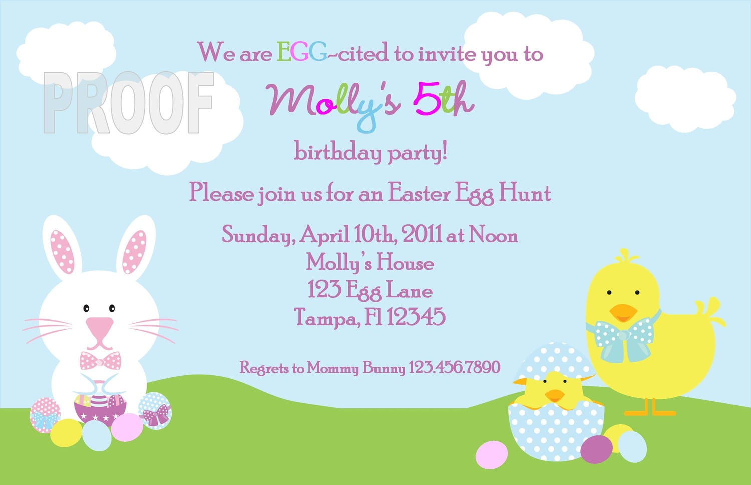 Easter Egg Hunt or Birthday Party Custom