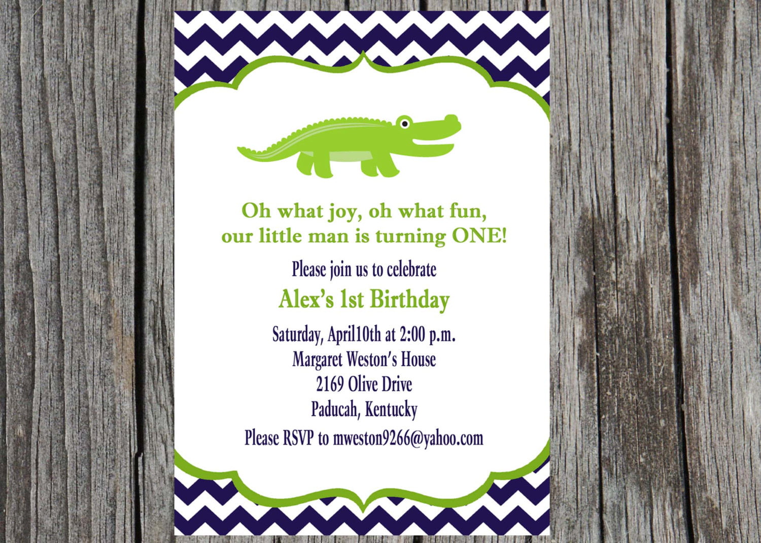Free Printable Alligator Birthday Invitations