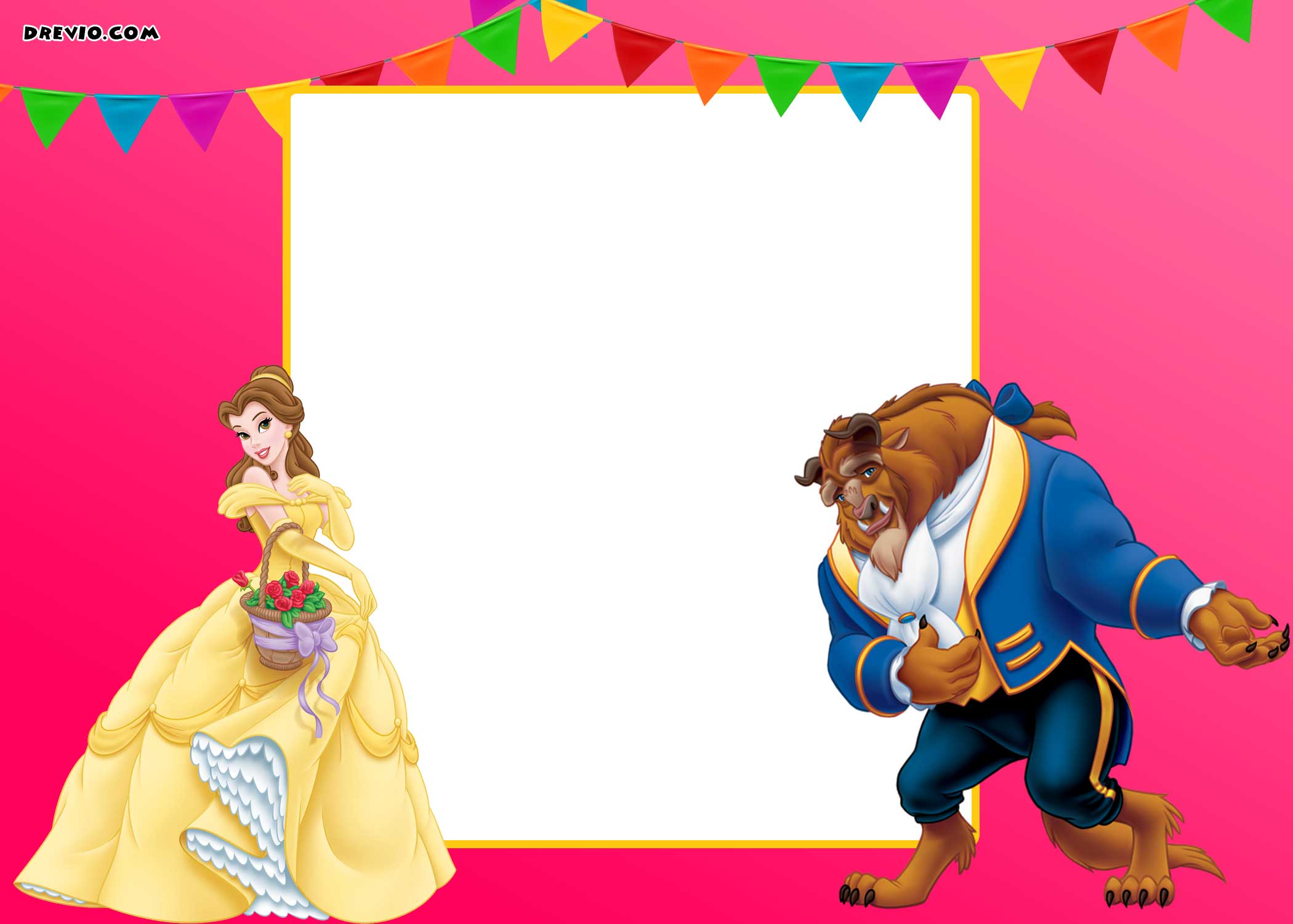 Free Printable Disney Beauty And The Beast Invitation Template Free Printable Birthday Invitation Templates Bagvania