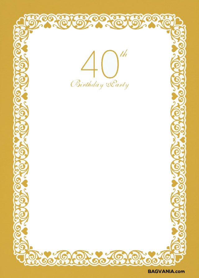 Free Printable 40th Birthday Invitations Free Printable Birthday Invitation Templates Bagvania