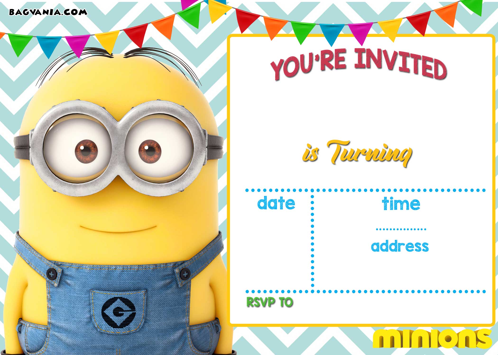 FREE Printable Minion Birthday Invitation Templates  FREE In Minion Card Template