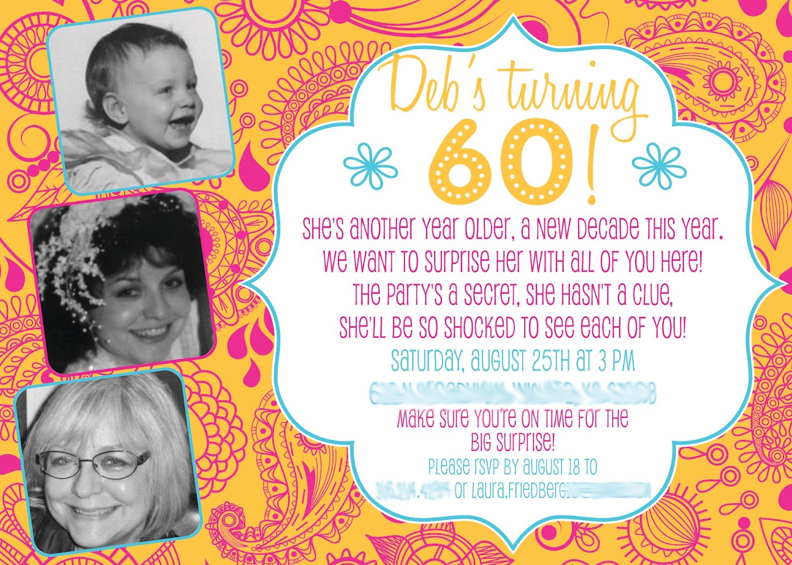 Free Printable Surprise 60th Birthday Party Invitations