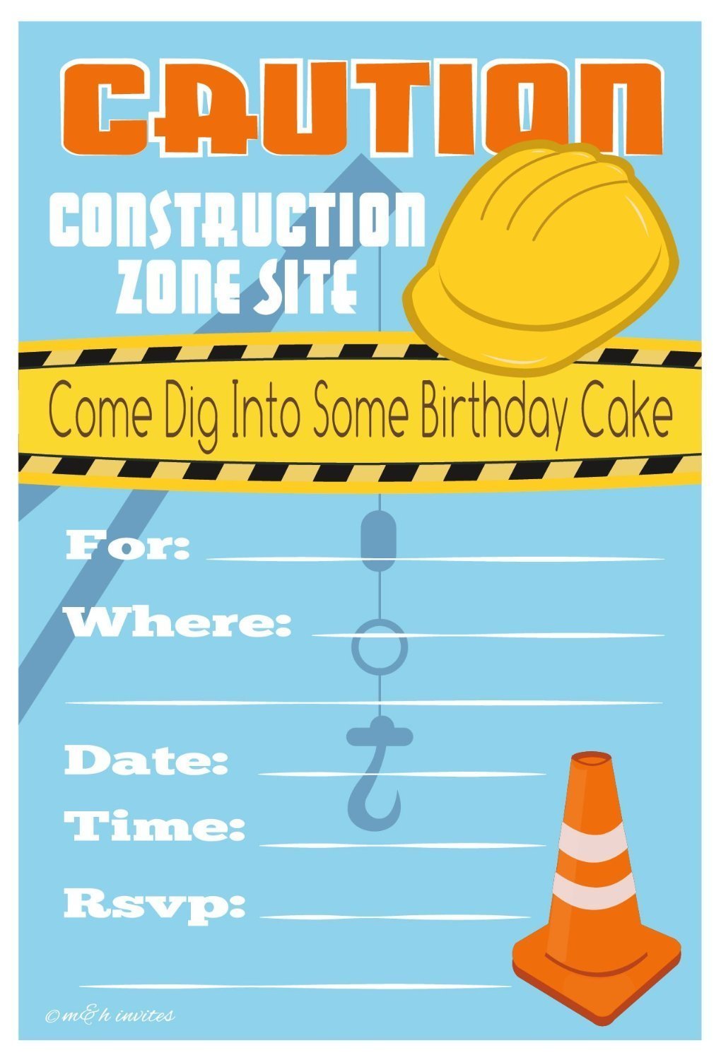 Free Printable Construction Birthday Invitations FREE Printable