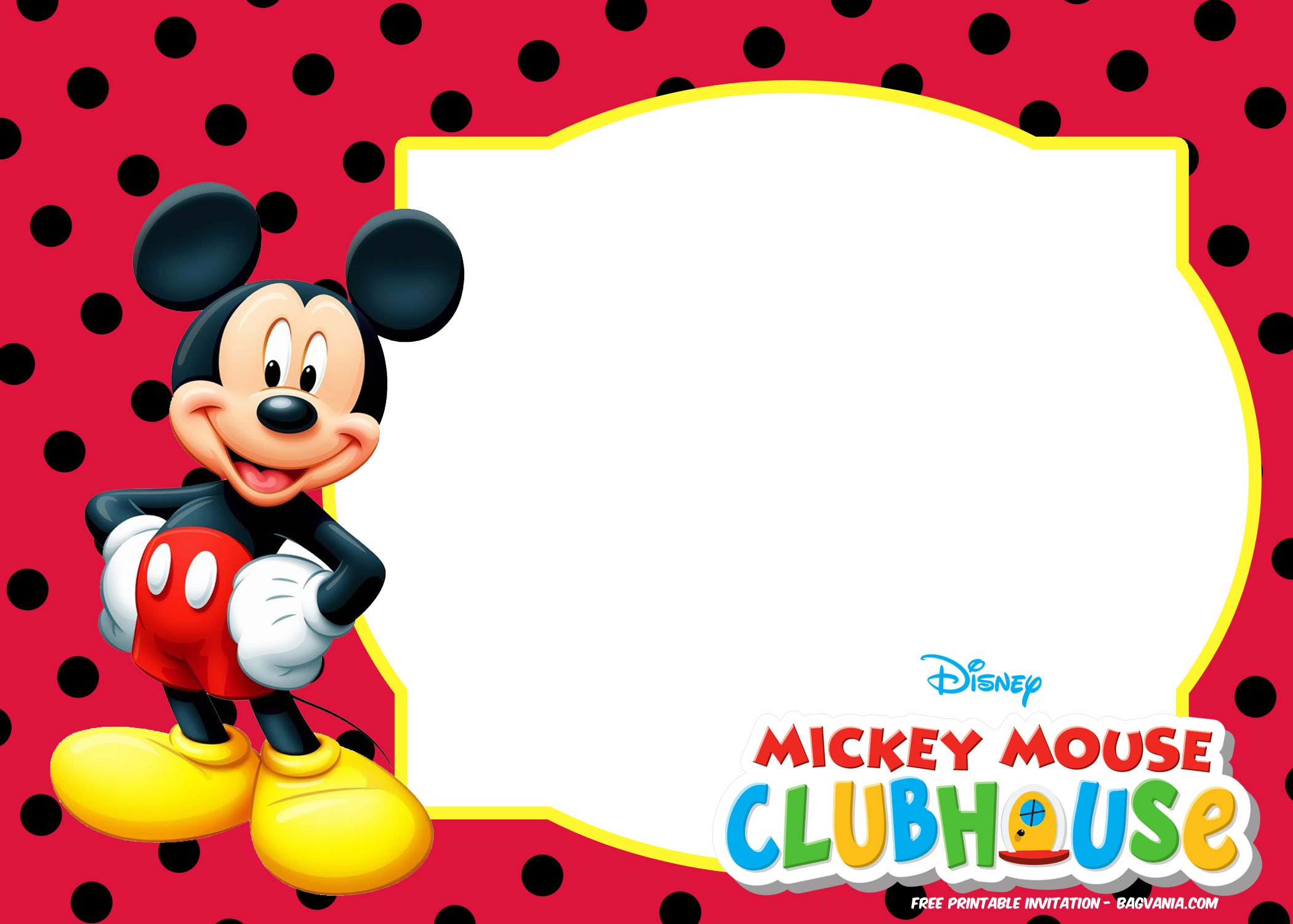 Free Mickey Mouse Invitation Templates Polka Dots Free Printable Birthday Invitation Templates Bagvania