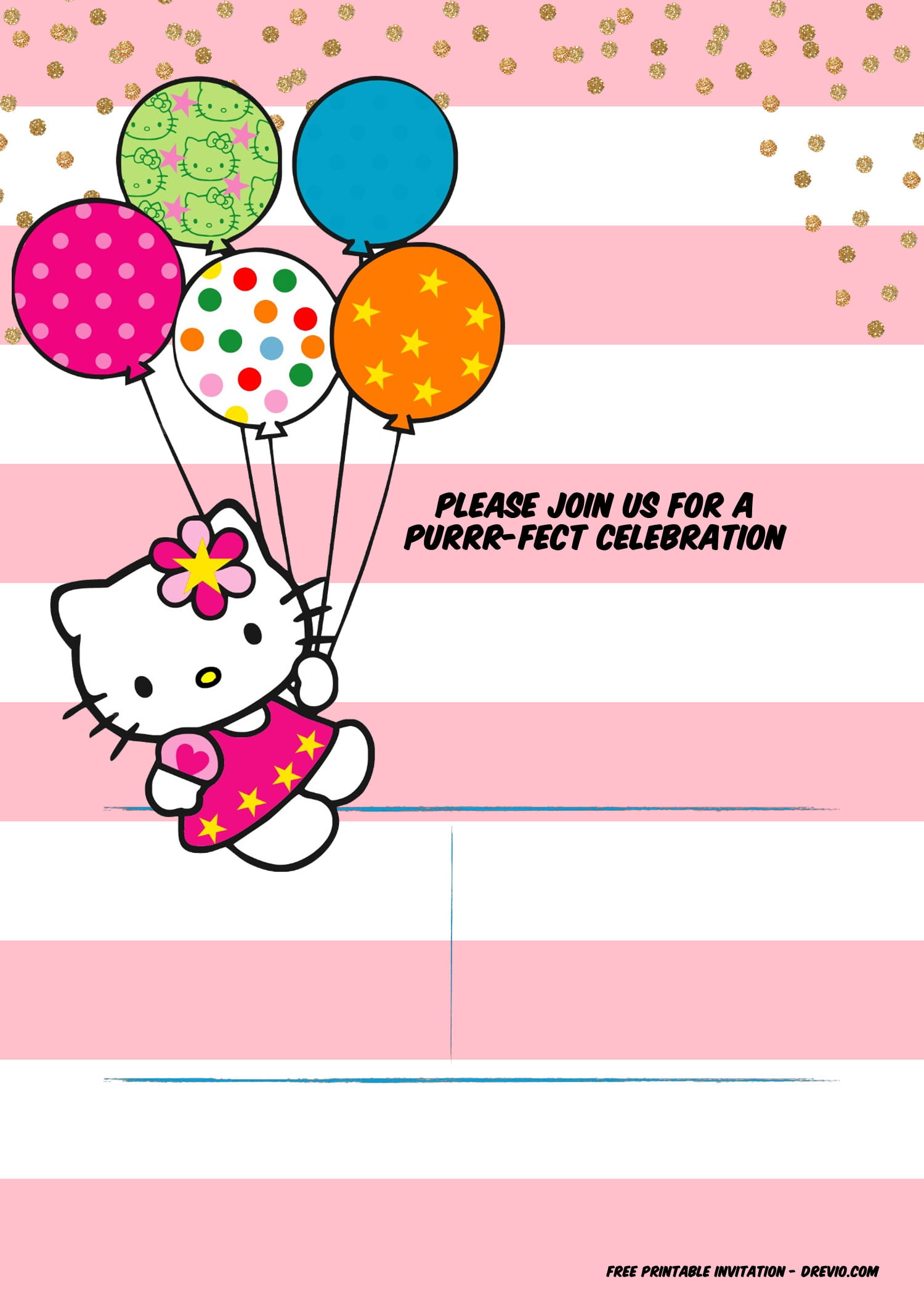 Hello Kitty BIRTHDAY PARTY IDEAS – Invitations, Dress, Pinatas Regarding Hello Kitty Banner Template