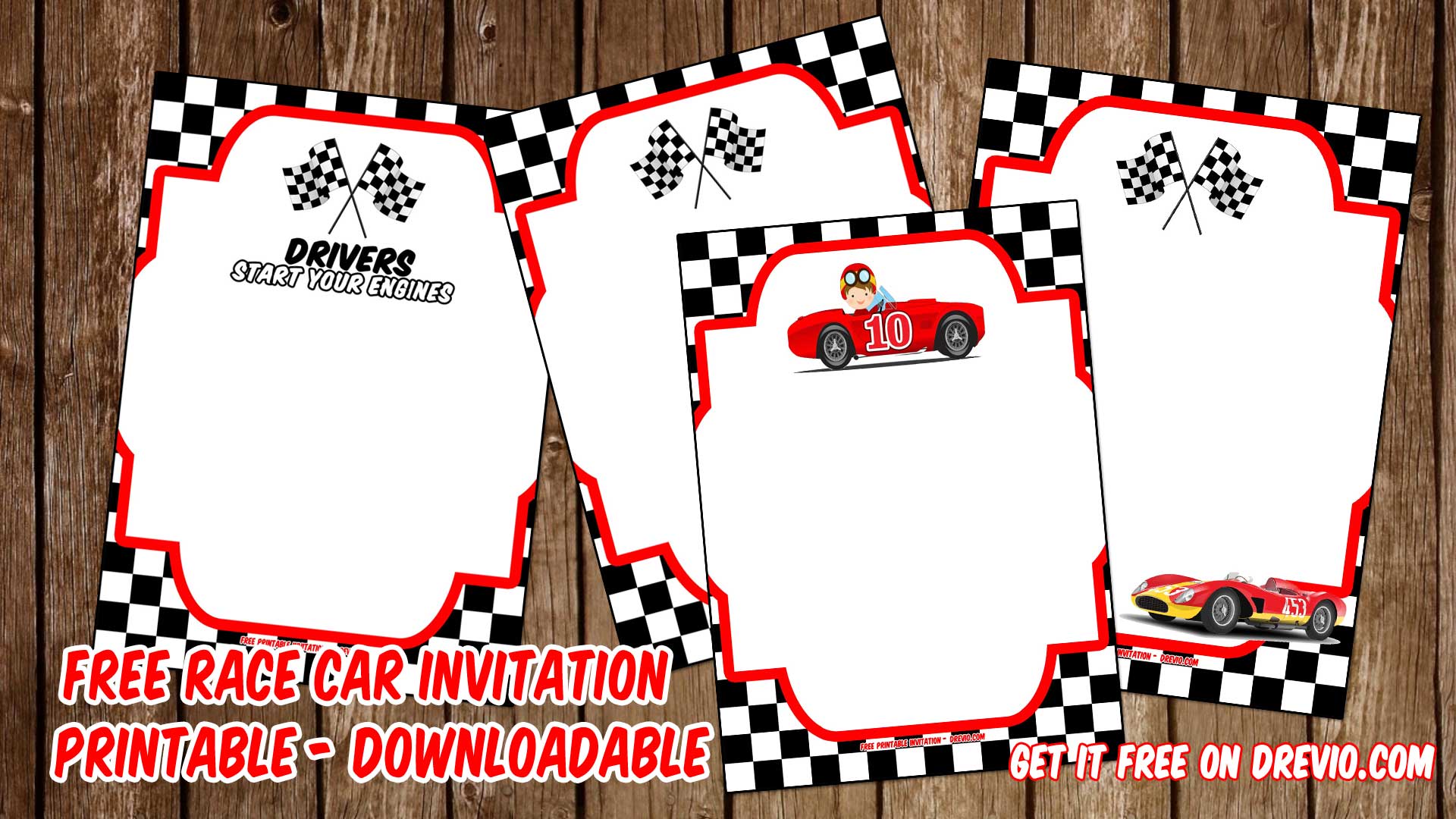 FREE Printable Race Car Invitation Templates  FREE Printable In Blank Race Car Templates