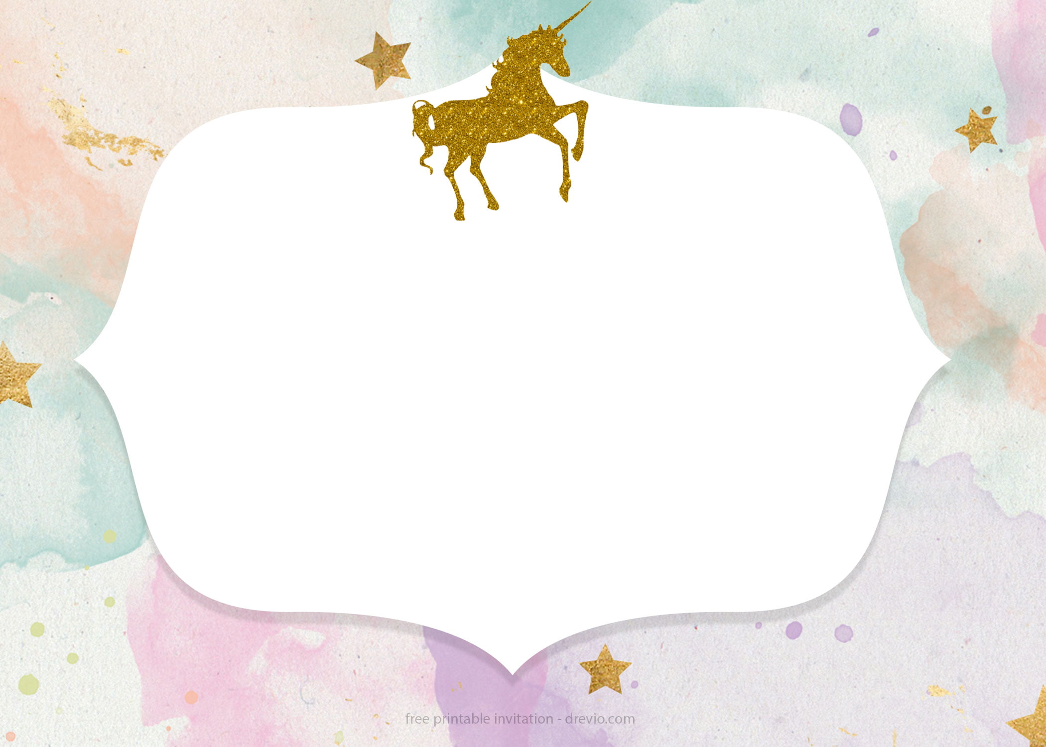 free unicorn birthday invitation templates – pastel color | free