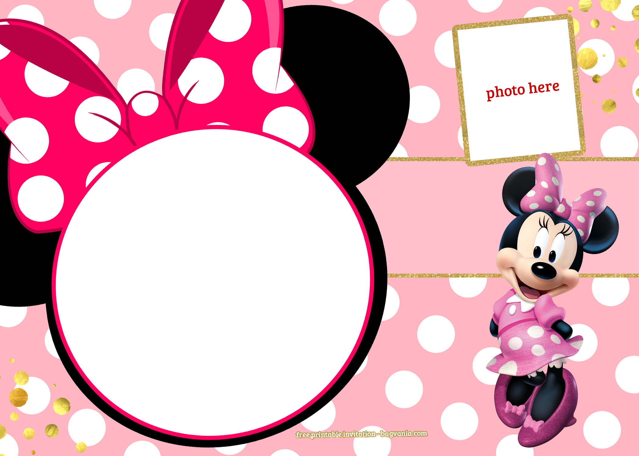 Free Printable Minnie Mouse Invitation Template Polka And Stripes Free Printable Birthday Invitation Templates Bagvania
